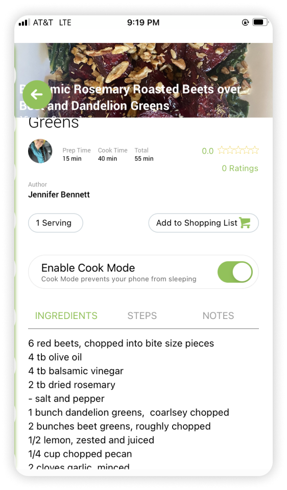 Recipes for every ingredient